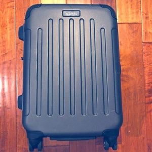 Hard Carry-on Suitcase Gray and Black